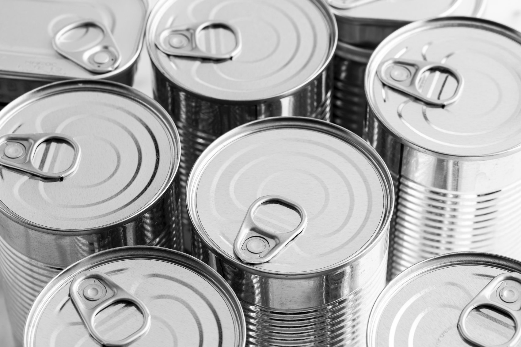 high-angle-tall-tin-cans